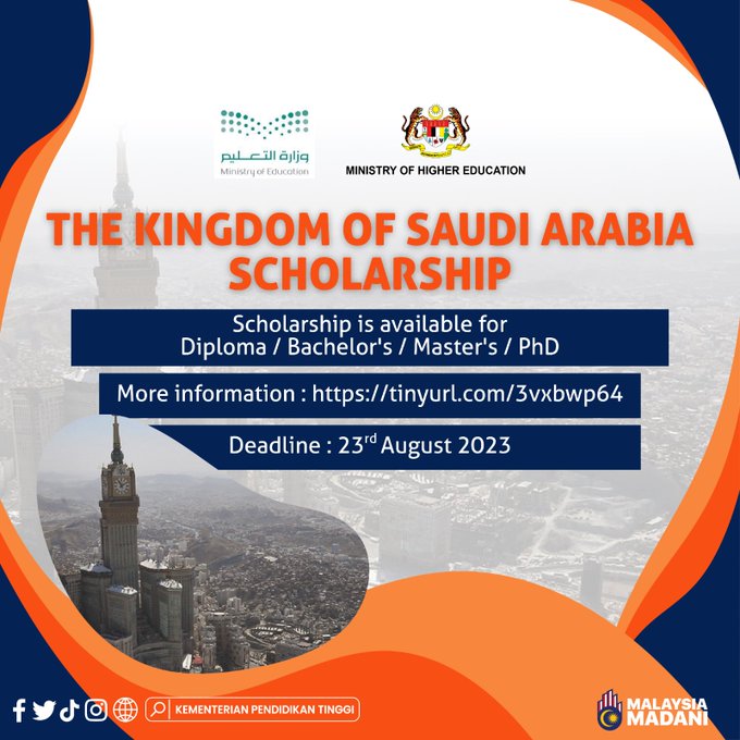 Biasiswa kerajaan Arab Saudi untuk pelajar Malaysia